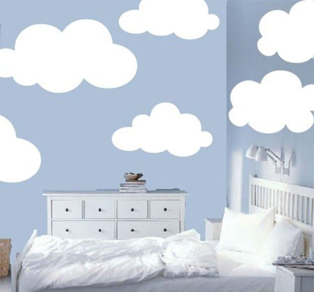 Large cloud stickers for your classroom wall