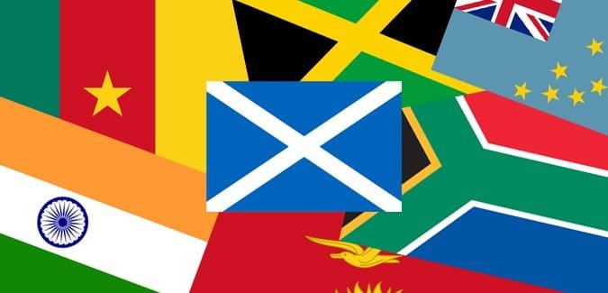 Commonwealth country flags including South Africa and Jamaica