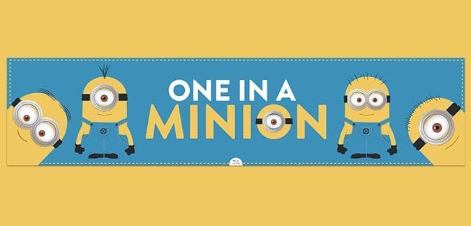 One in a minion banner for the classroom