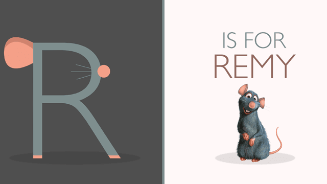 R is for Remy from the Pixar alphabet