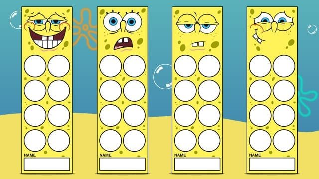 SpongeBob Reward Bookmarks