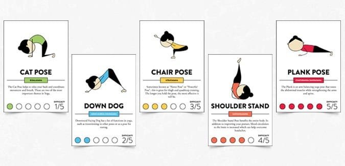 Flash cards for teaching basic yoga to children