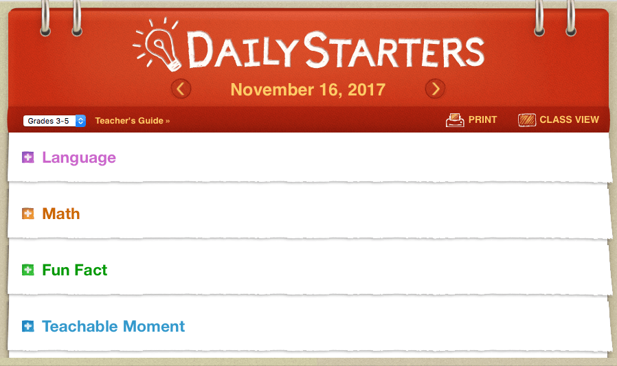 Daily Starters by Scholastic