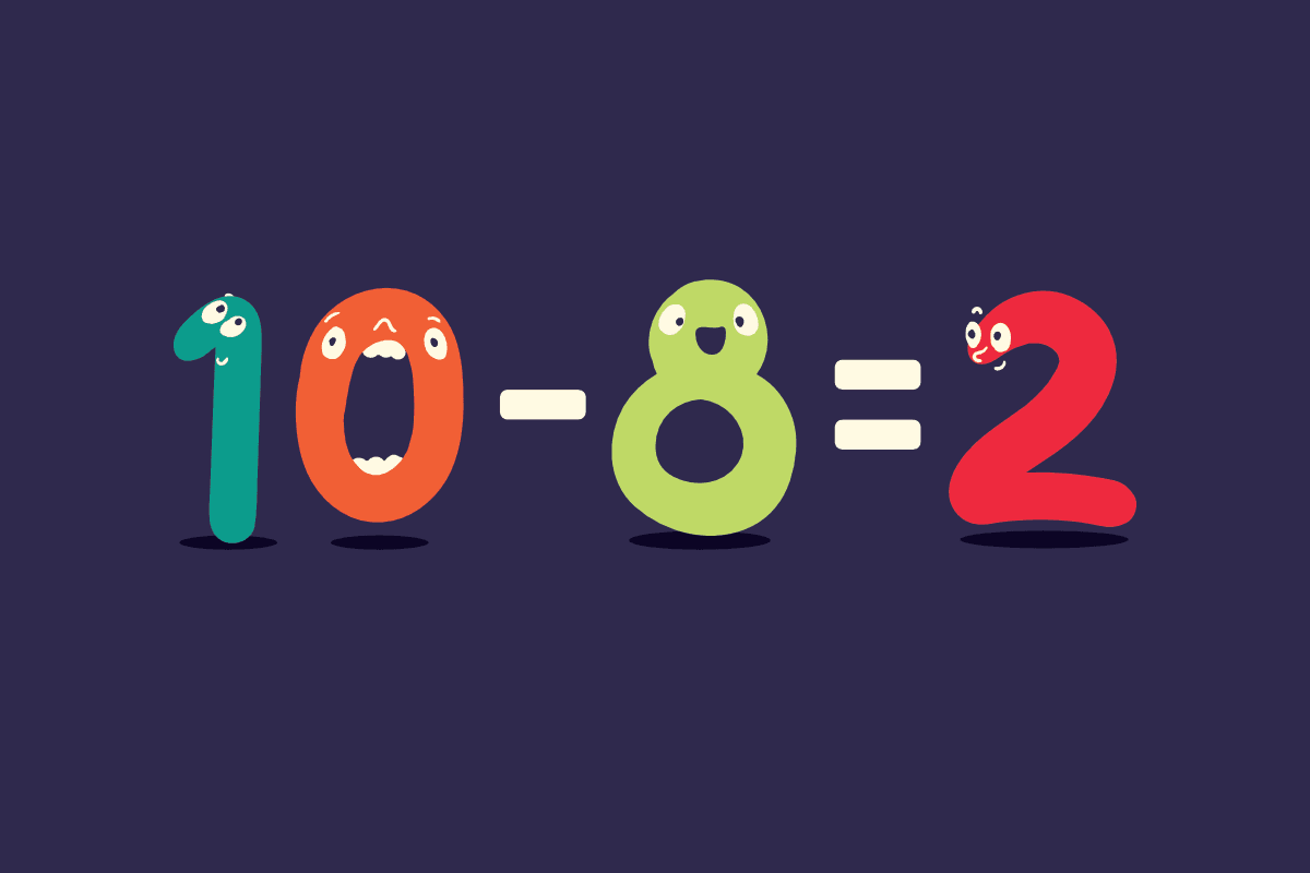 A maths equation where the numbers are characters