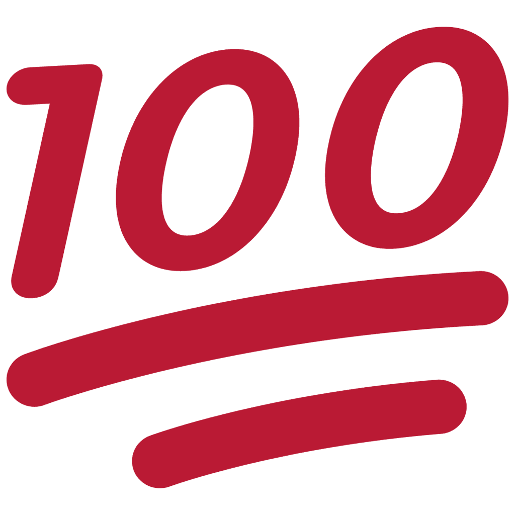 Red 100 points emoji