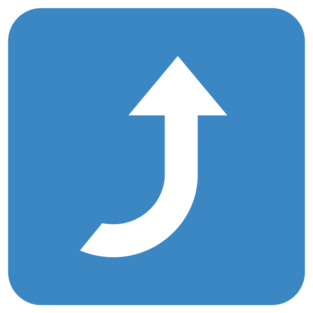 Arrow curved upwards emoji