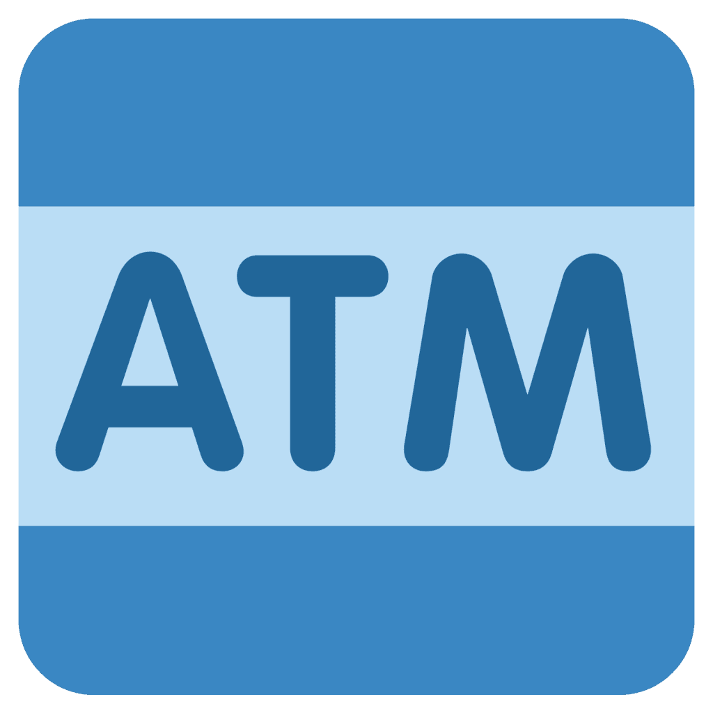 Blue ATM cash machine emoji