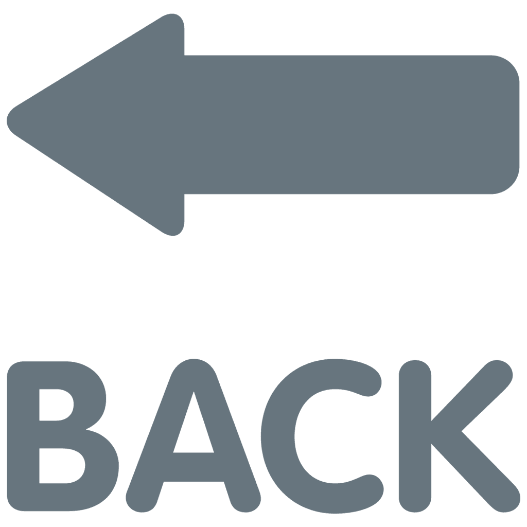 Grey arrow emoji with the letters BACK