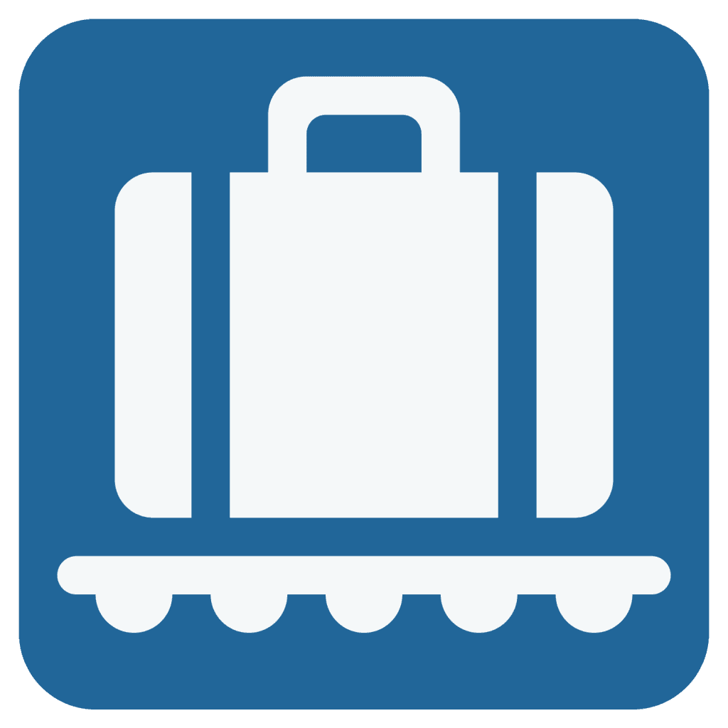 Blue baggage claim emoji