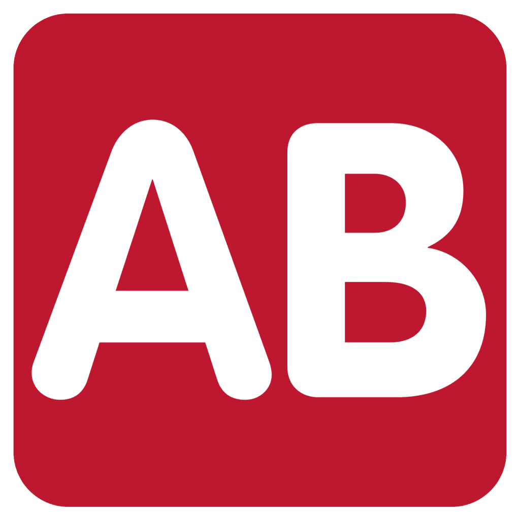 Red blood type AB emoji