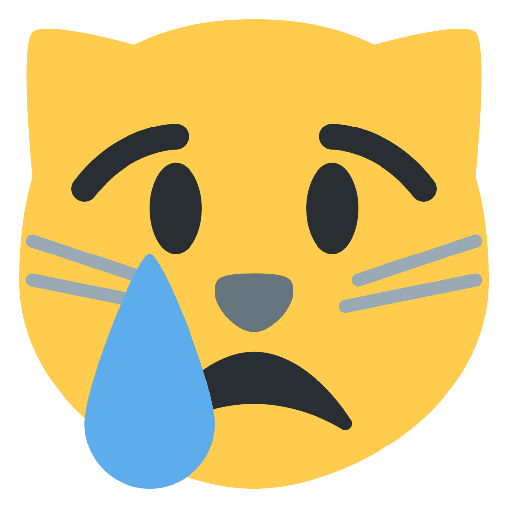 Cat face crying emoji