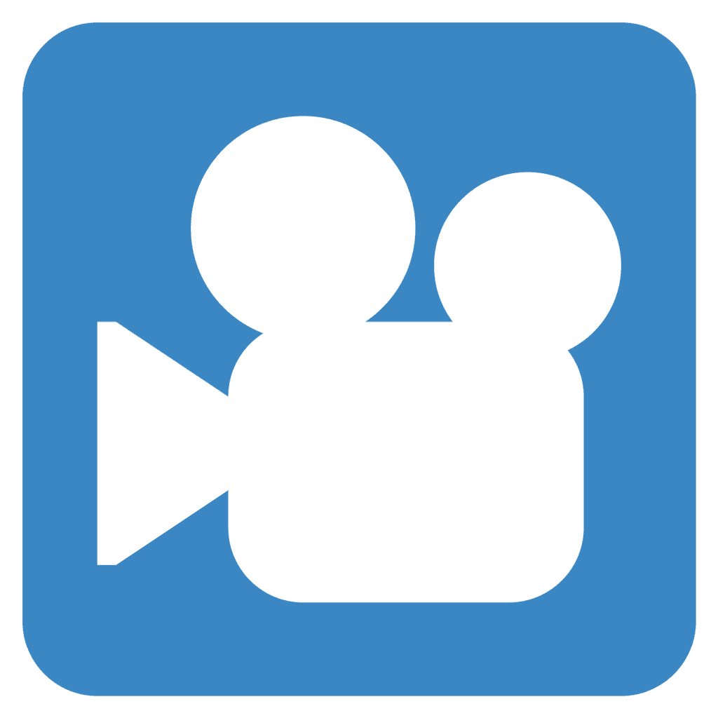 Blue video camera emoji meaning cinema