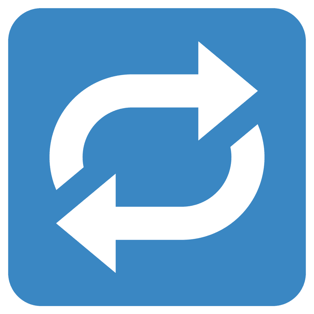Blue emoji with two clockwise arrows