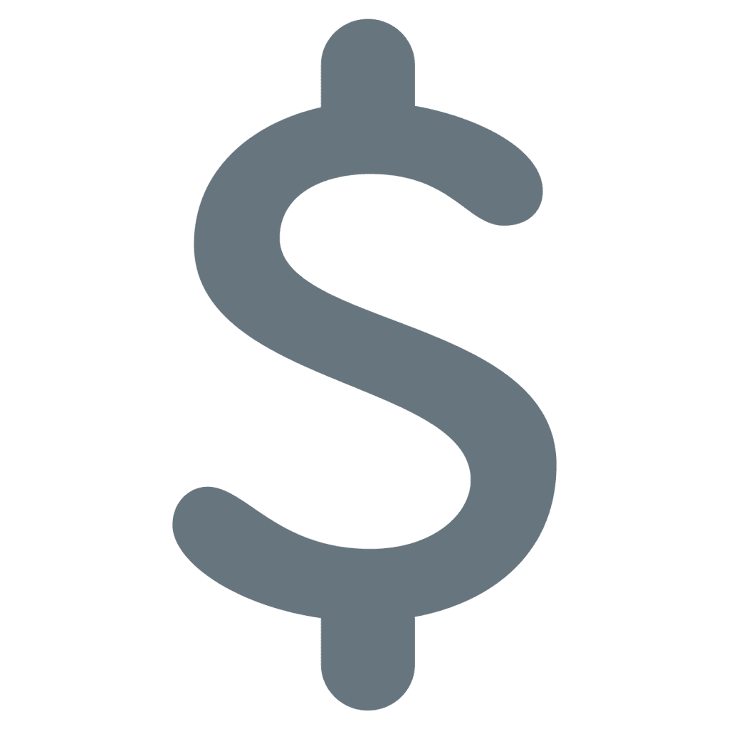 Grey dollar emoji