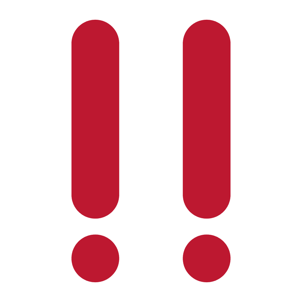 Double red exclamation marks