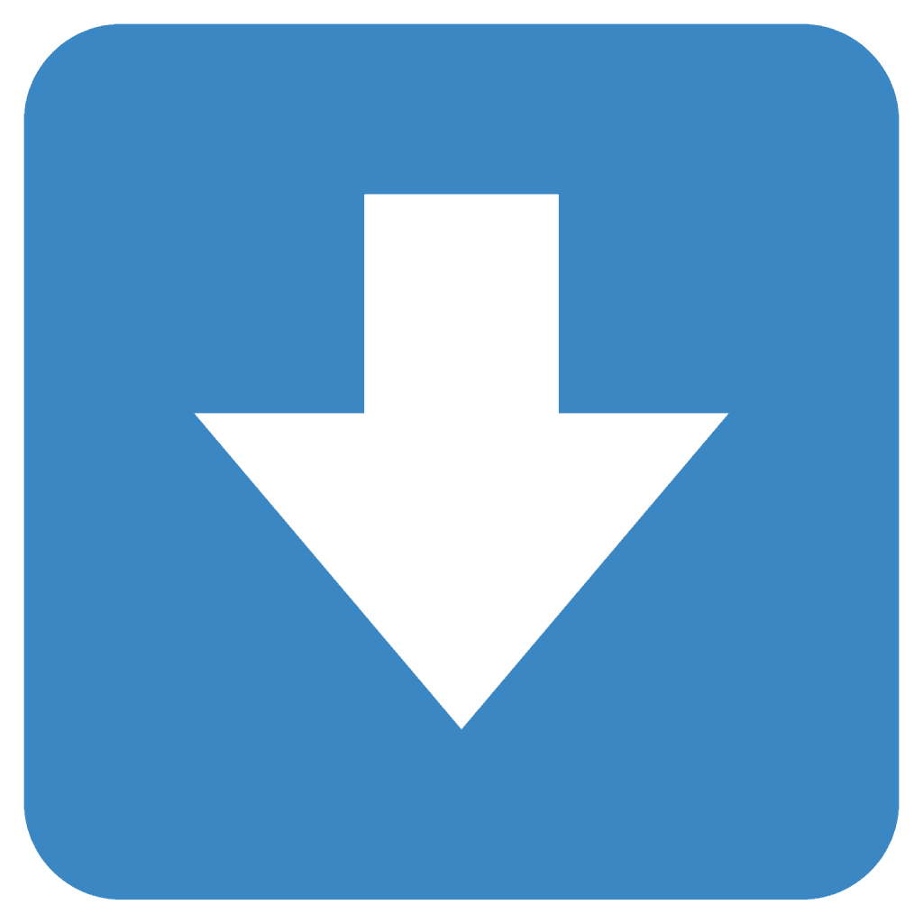 Blue emoji with a downward point arrow