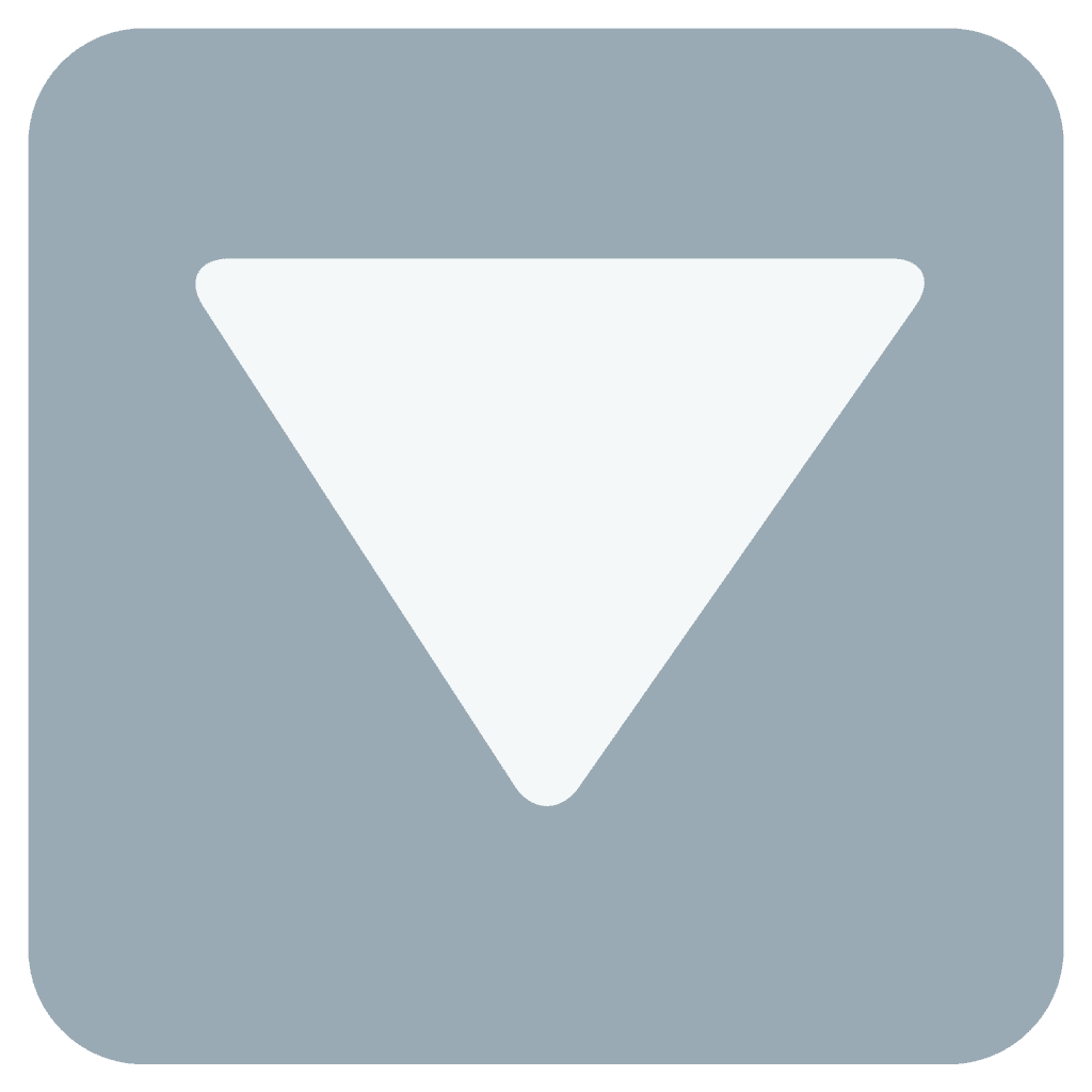 Grey emoji with a downward pointing arrow