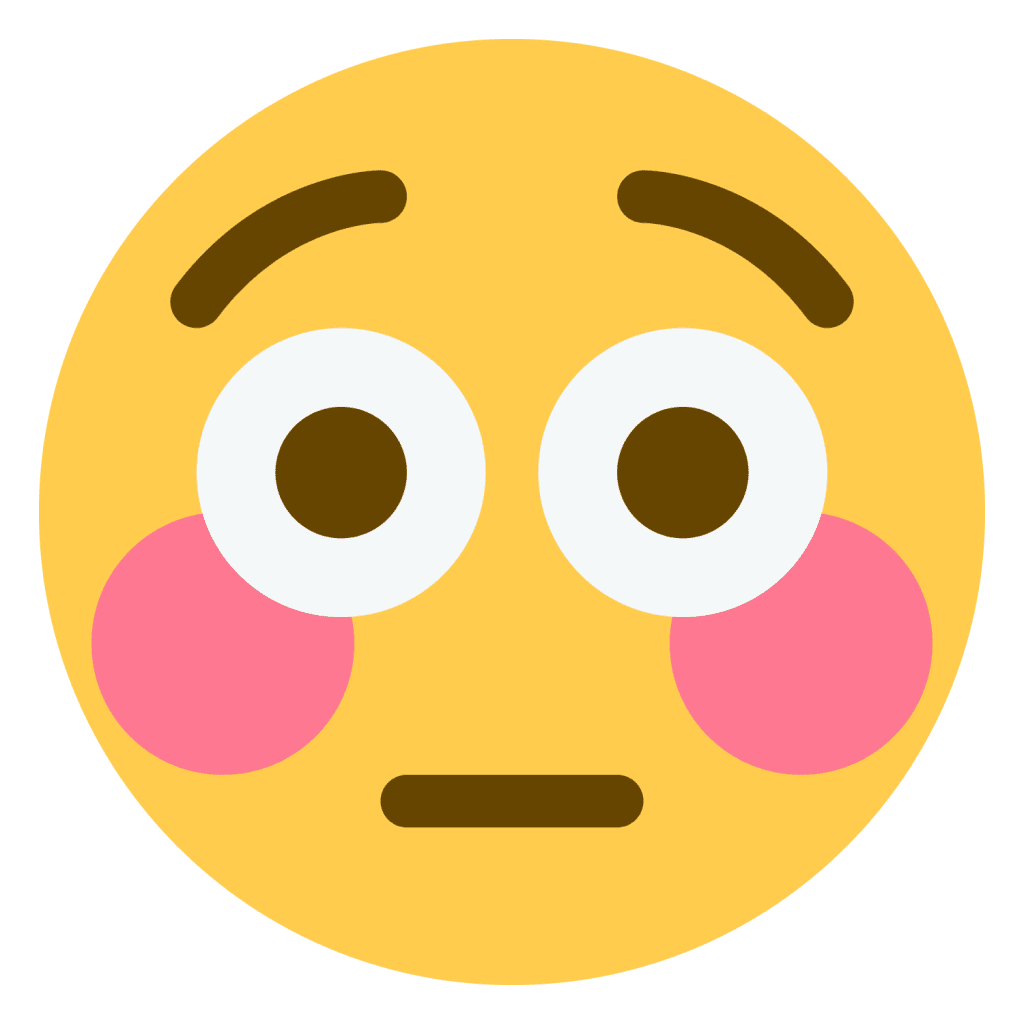 Flushed face emoji