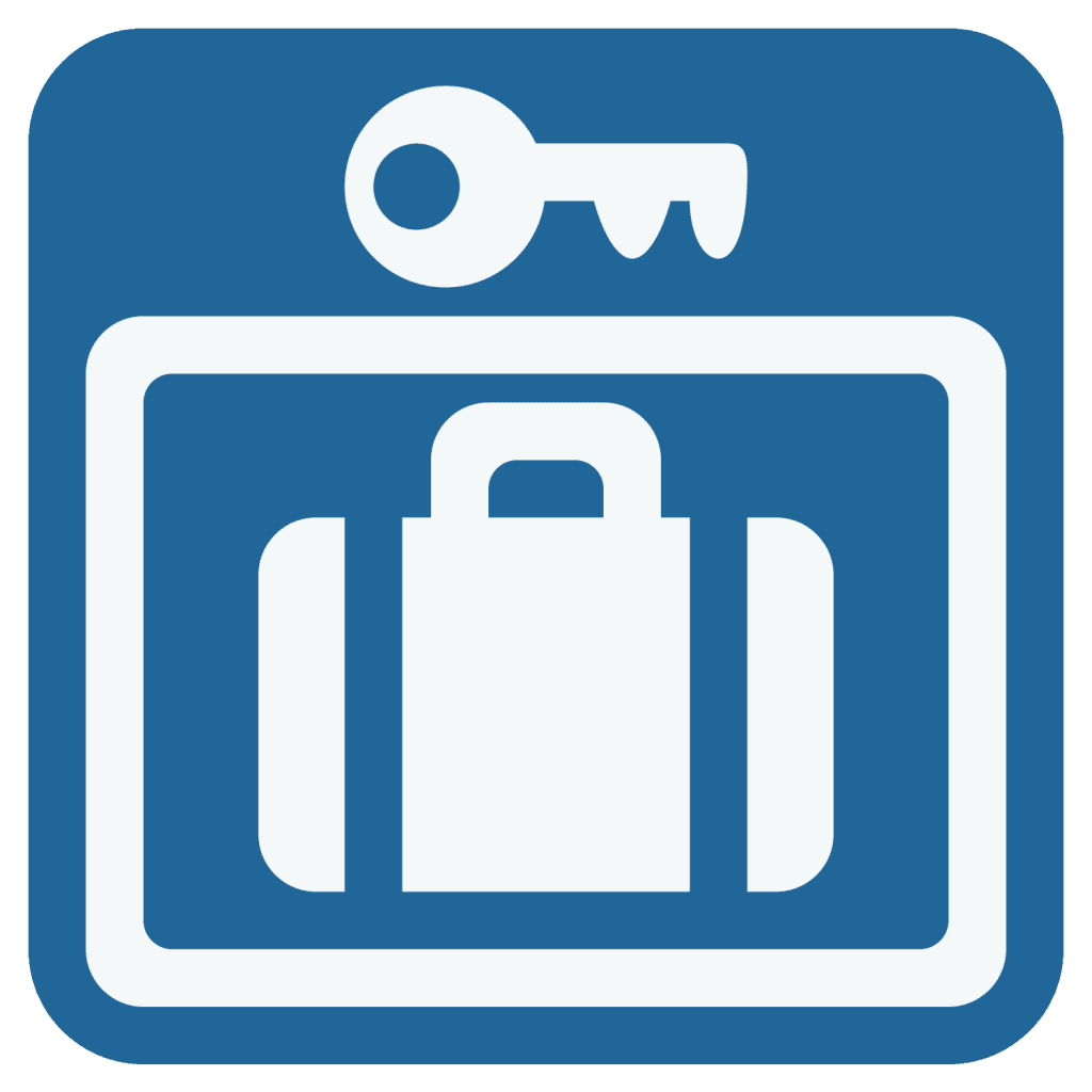 Blue left luggage emoji