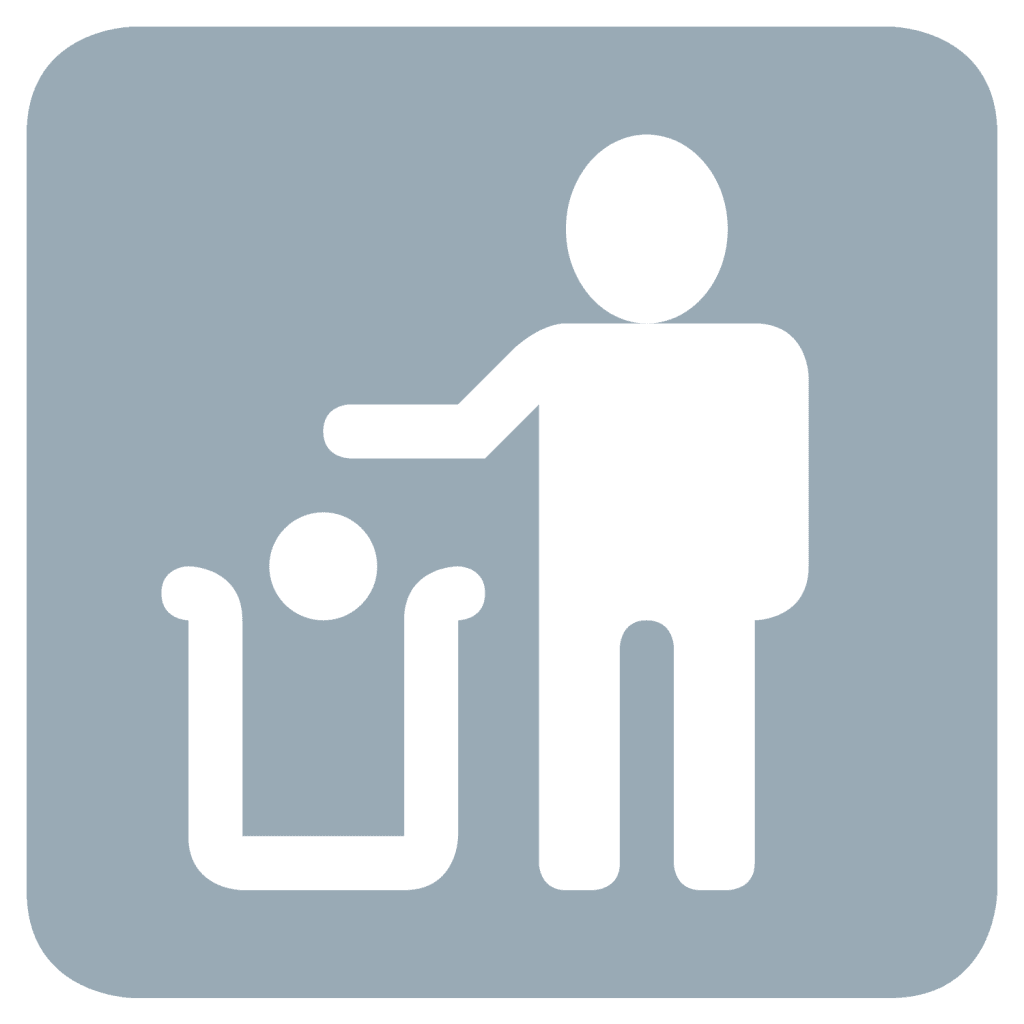 Grey emoji of person putting litter in the bin