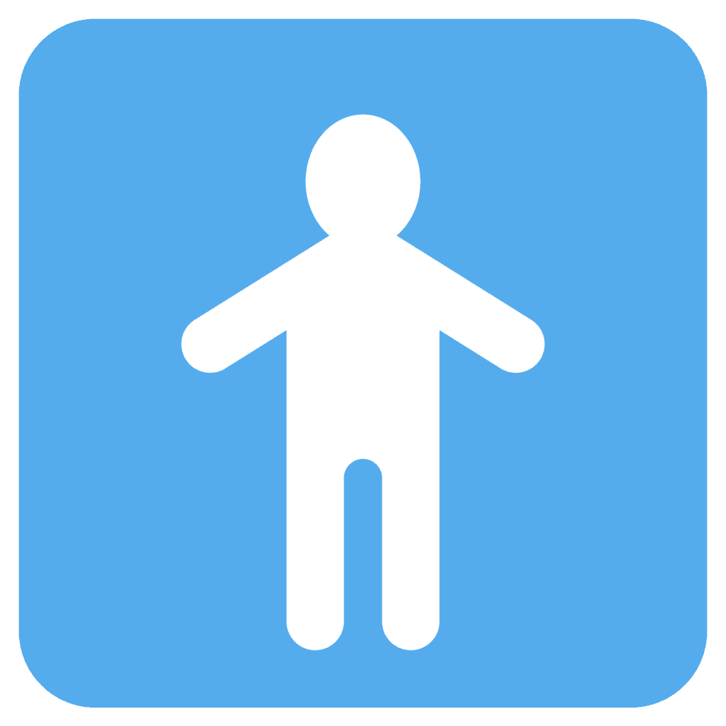 Blue emoji with man symbol