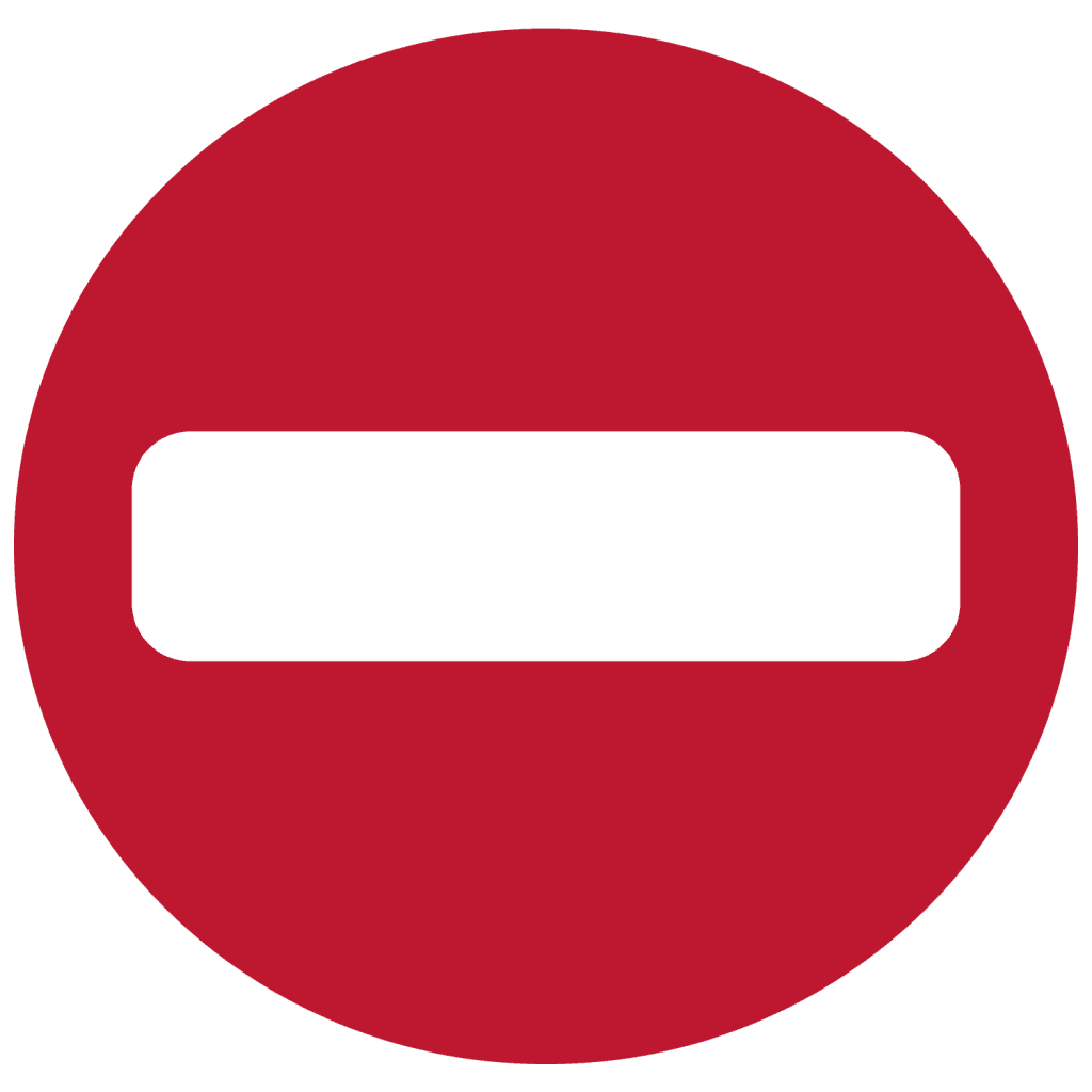Red emoji for no entry