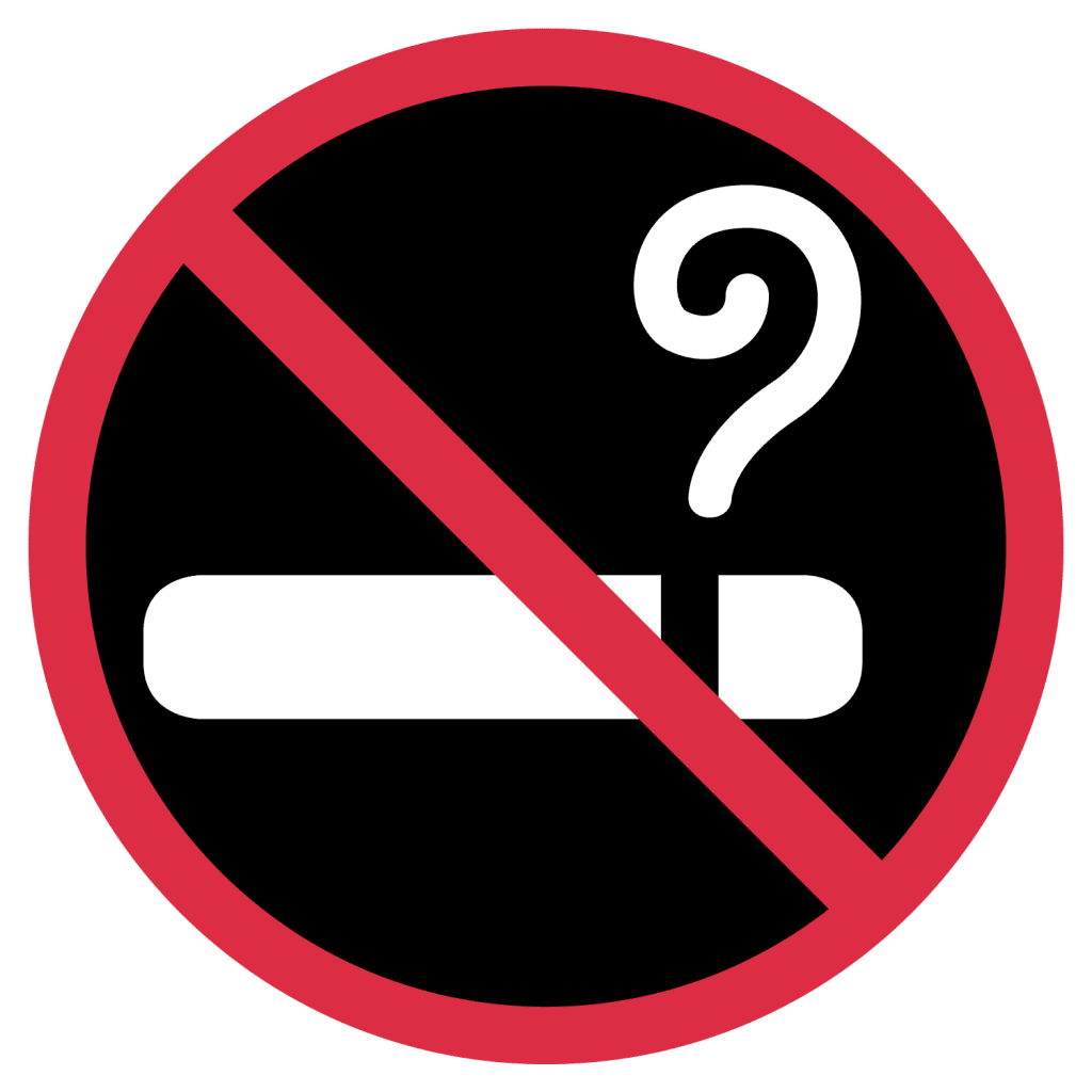 Black and red emoji meaning no smoking