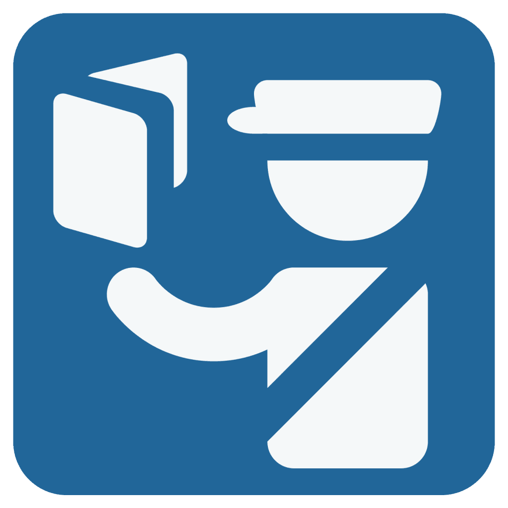 Blue passport control emoji