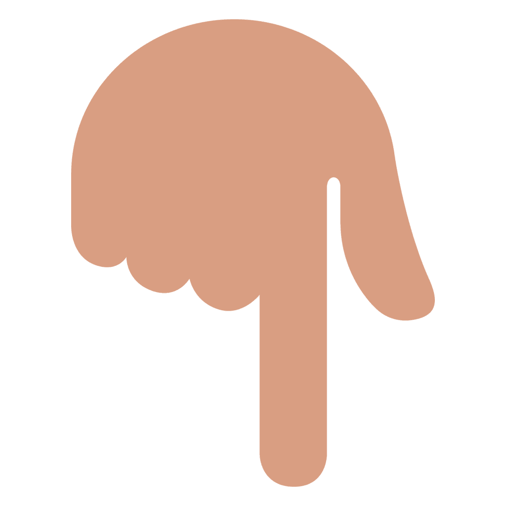 Pointing hand down emoji