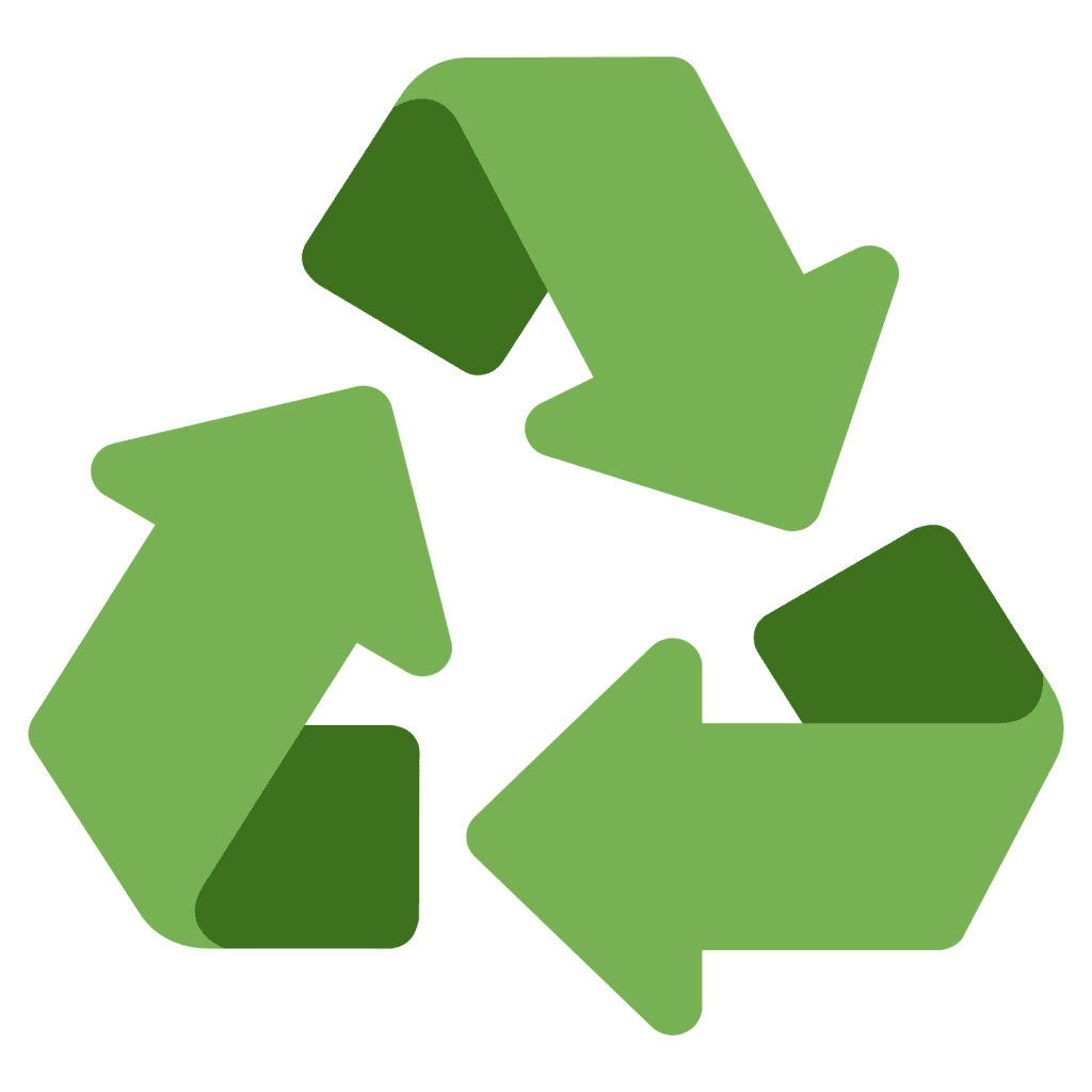 Three green arrows for recycling emoji