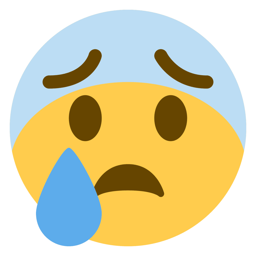 Scared face with cold sweat emoji