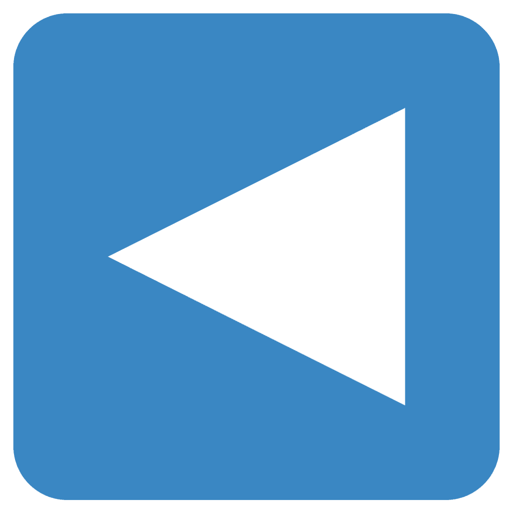 A blue emoji with a single arrow facing left