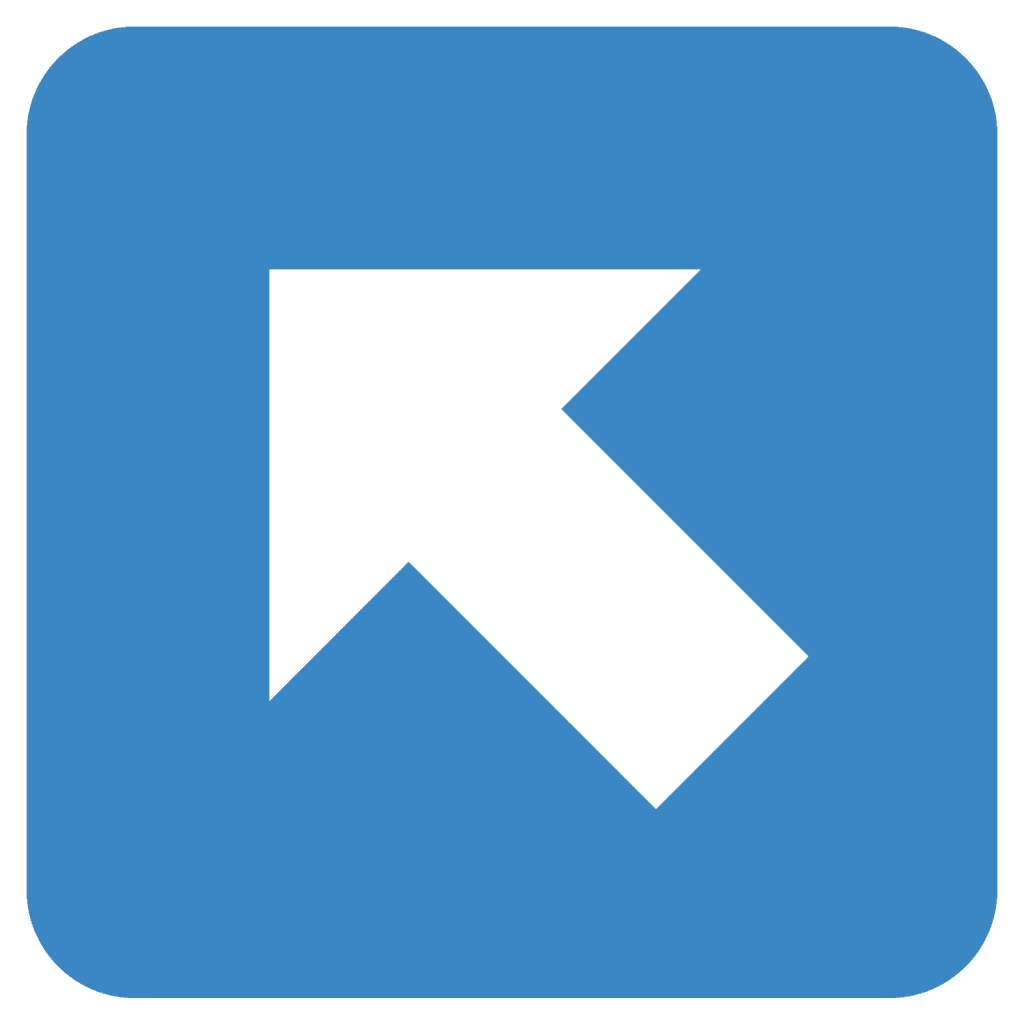 Blue emoji with a top-left arrow