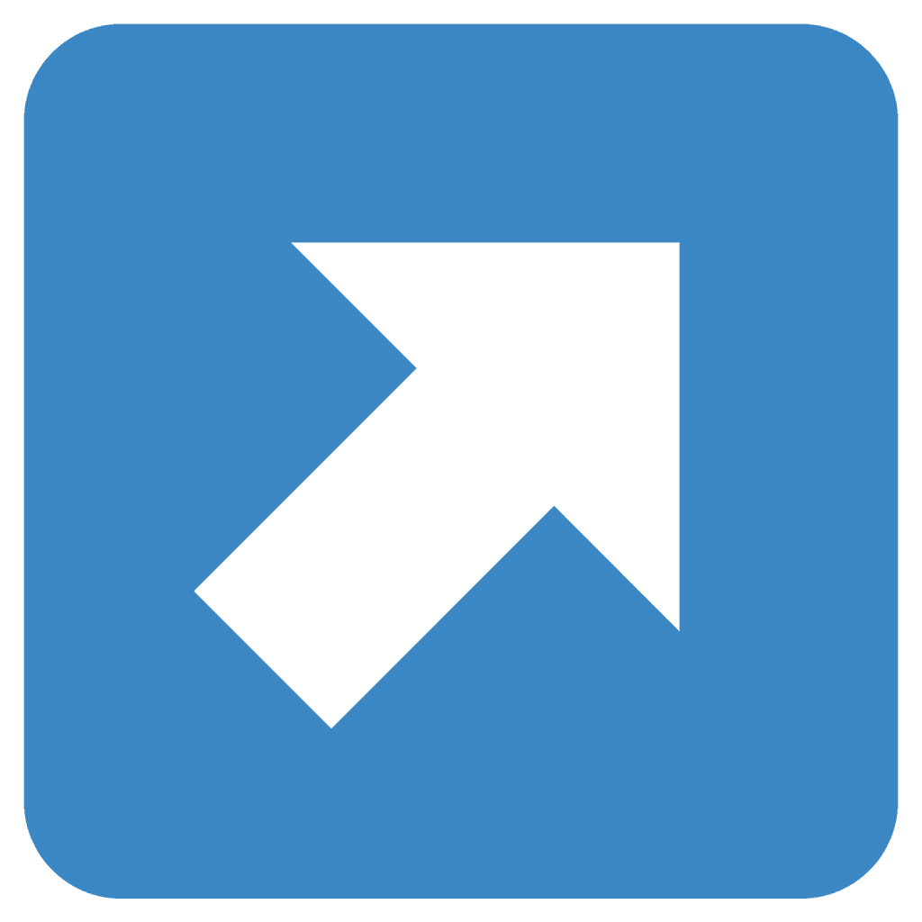 Blue emoji with a top-right arrow