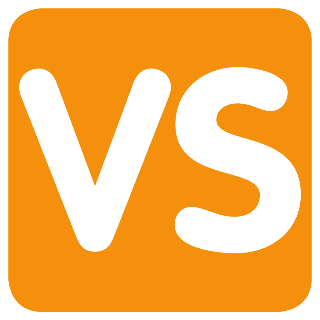 Orange emoji with VS letters
