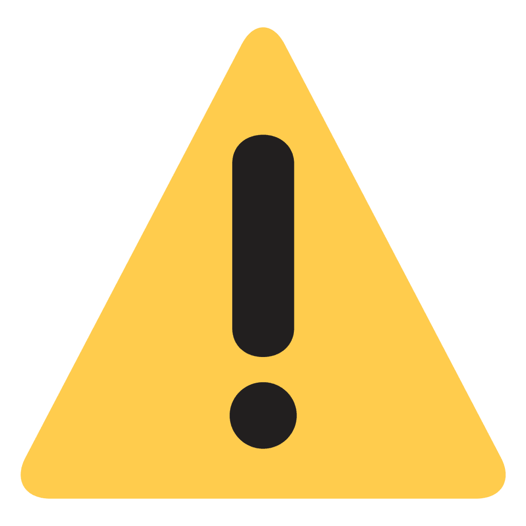 Yellow triangle emoji with black exclamation mark