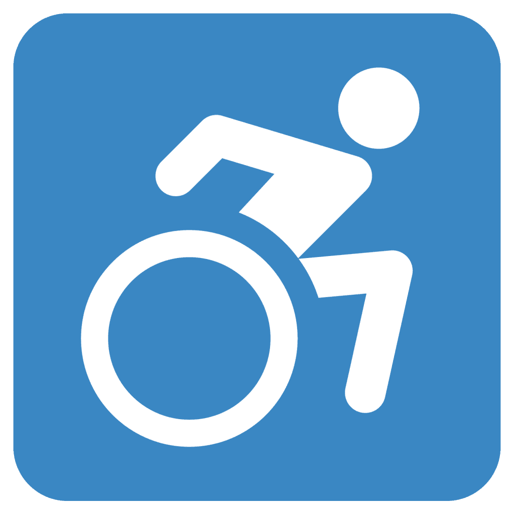 Blue emoji with a wheelchair user