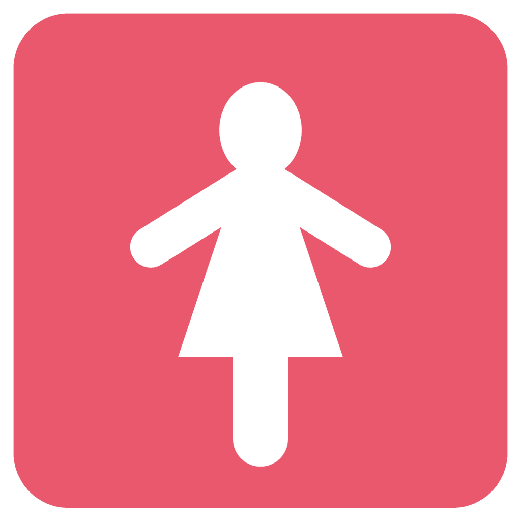 red emoji with woman icon