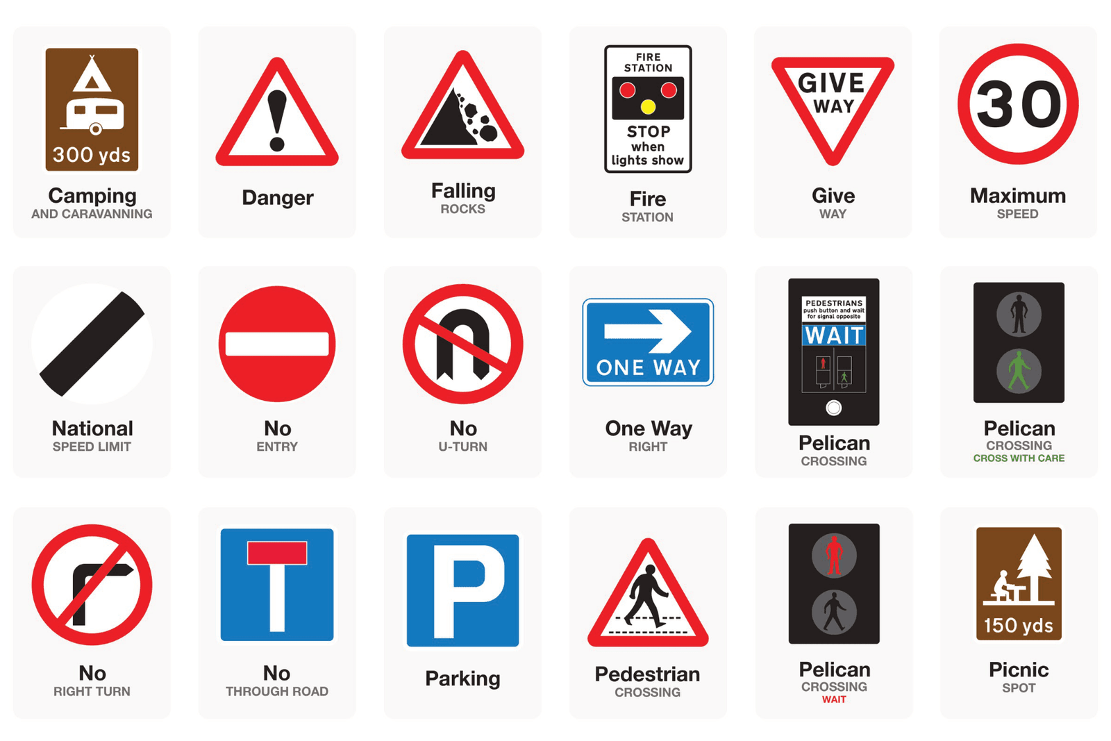 Basic Road Signs UK PAPERZIP