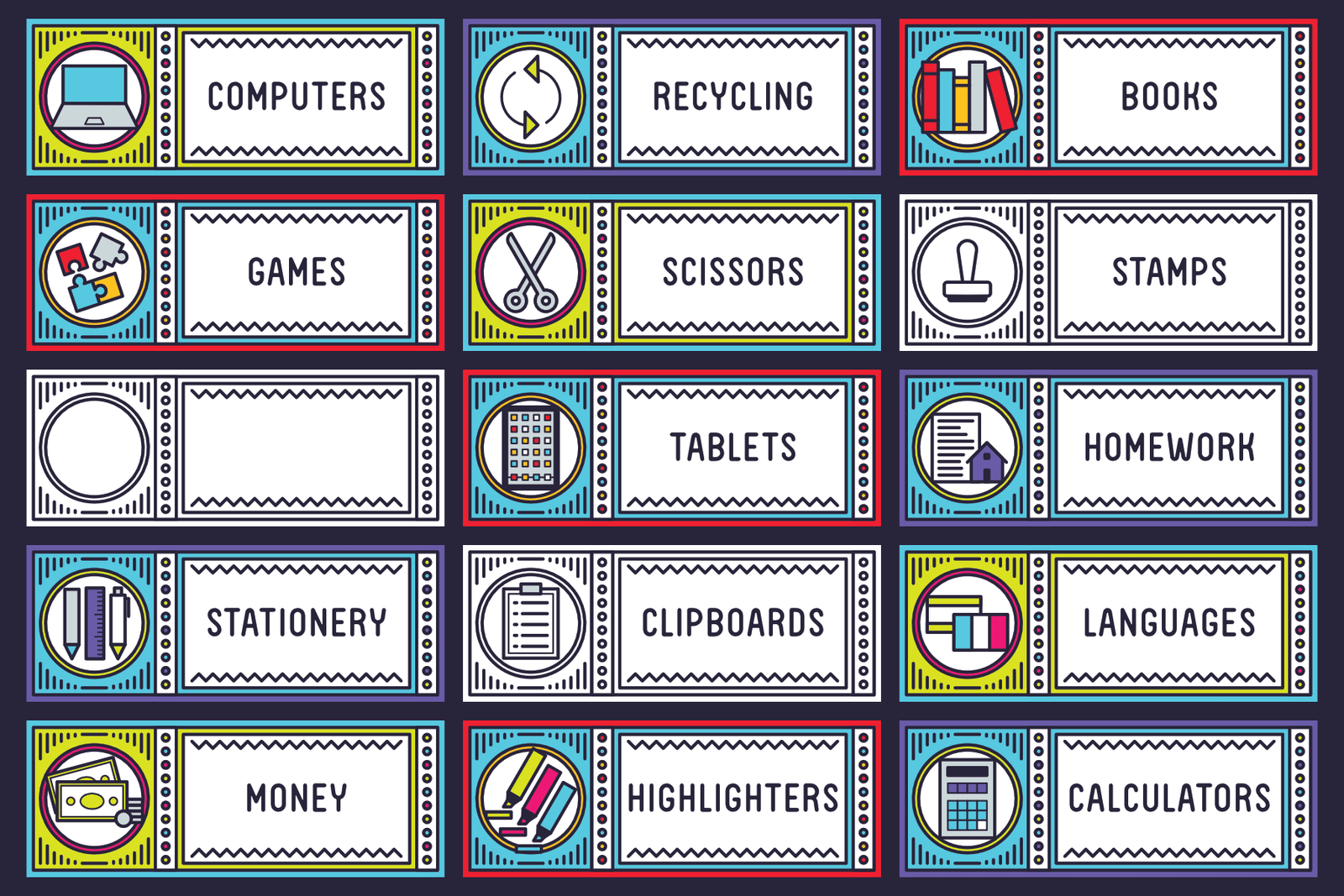 Classroom Resource Labels