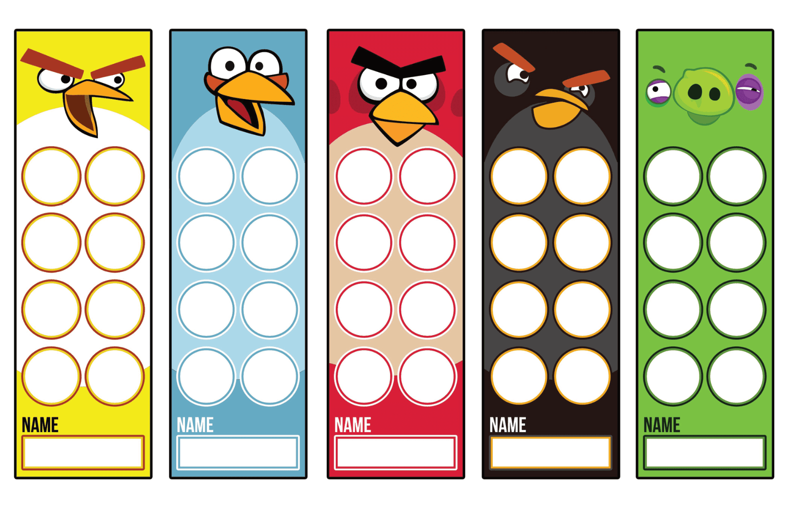 Angry Birds Bookmarks