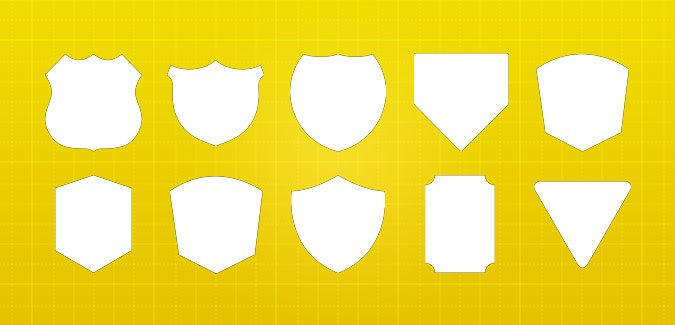 Blank badge templates for creating your own teams, organisations and logos