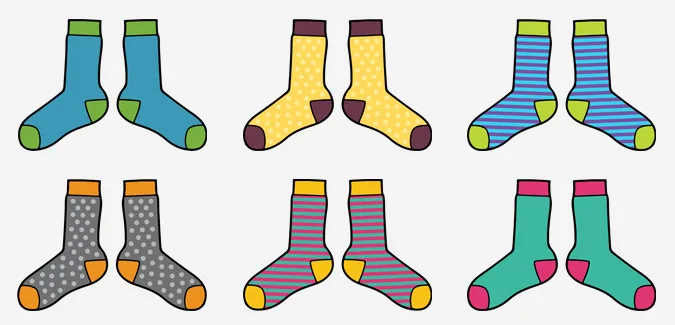 Colourful printable socks for the classroom