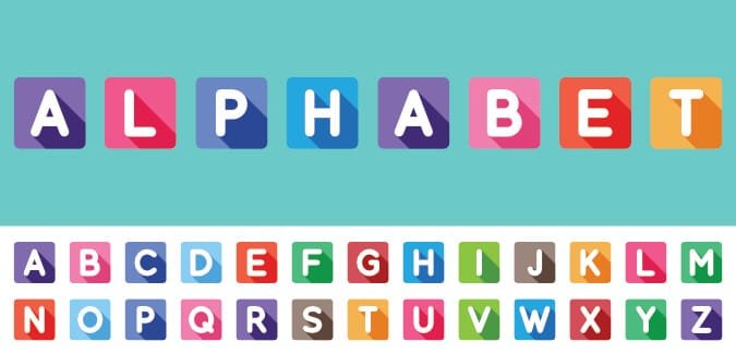 Colourful Square Alphabet