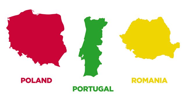 Countries of Europe Shapes