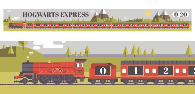 Hogwarts Express Number Line 0-20