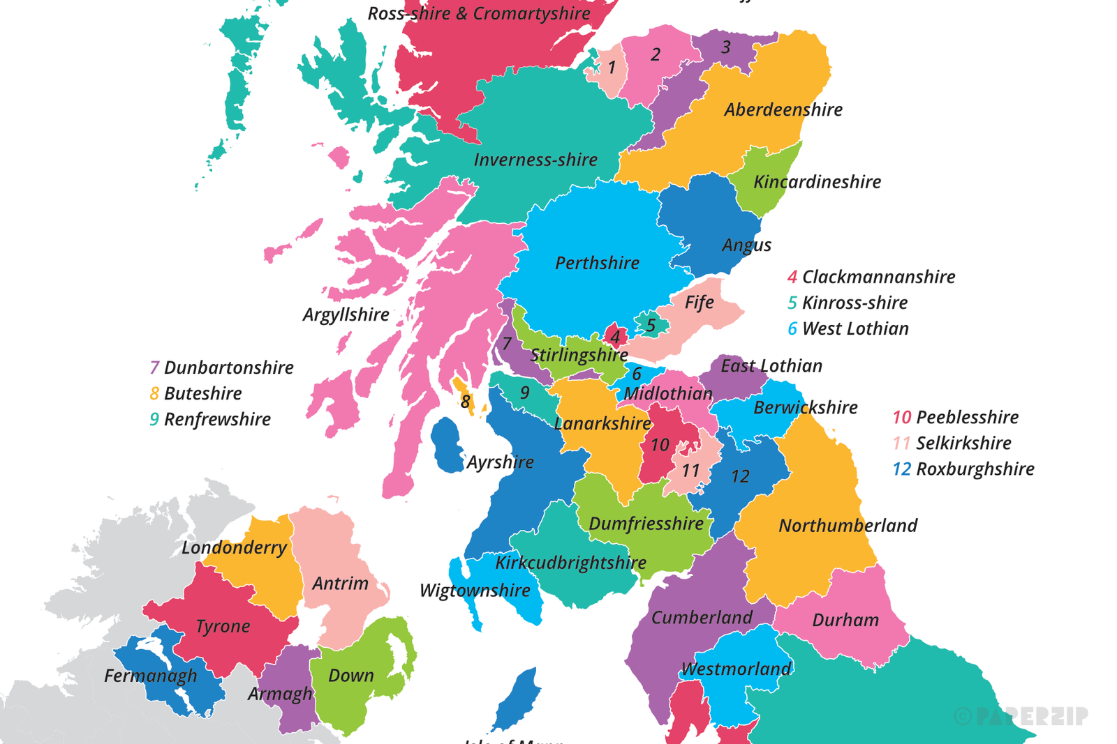 UK Map of Counties