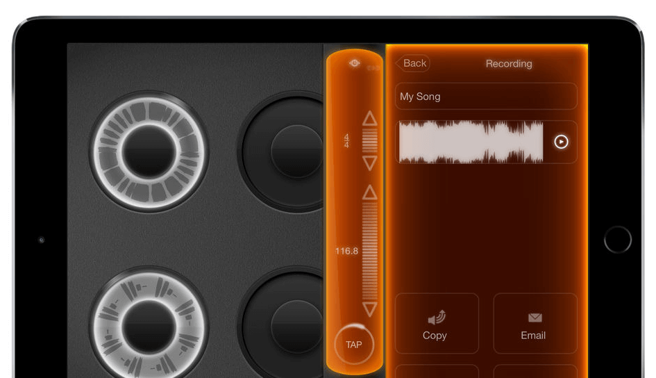 Layer recordings of singing, beatboxing or instruments in Loopy HD