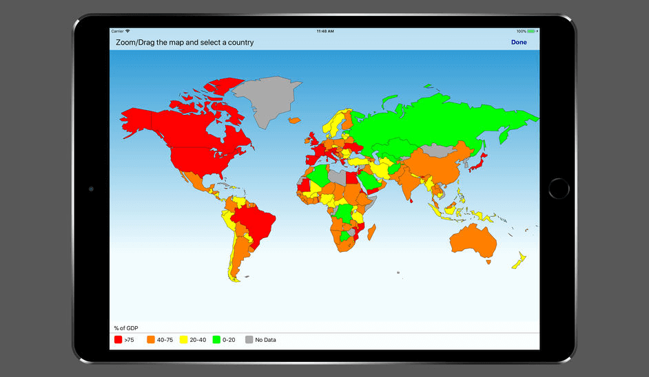 Discover the national debt of more than 180 countries