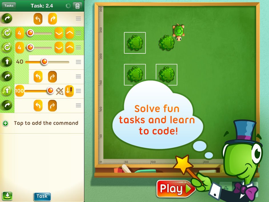 Move the Turtle: Control a cartoon turtle by learning the basics of programming